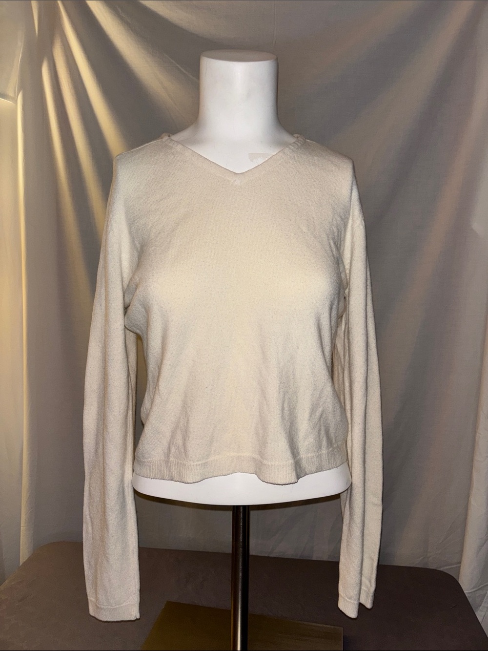 Jamie Scott- Cream V-Neck Women's Sweater